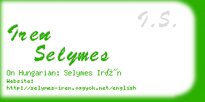 iren selymes business card